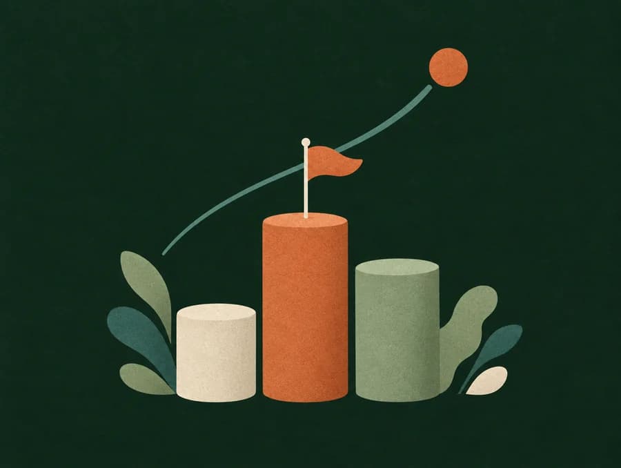 Illustration av en prispall med en flagga